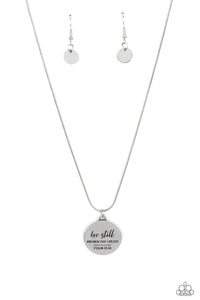 Paparazzi Accessories Be Still - Silver Necklace & Earrings