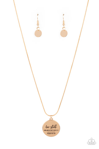 Paparazzi Accessories Be Still - Gold Necklace & Earrings