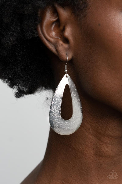 Paparazzi Accessories Hand It OVAL! - Silver Earrings