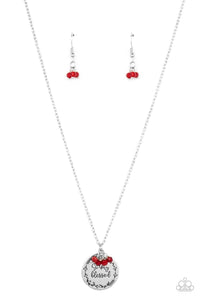 Paparazzi Accessories Simple Blessings - Red Necklace & Earrings