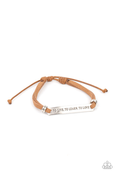 Paparazzi Accessories To Live, To Learn, To Love - Brown Bracelet