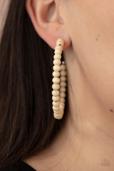 Paparazzi Accessories Should Have, Could Have, WOOD Have - White Earrings