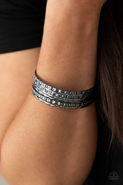 Paparazzi Accessories Back-To-Back Stacks - Black Bracelet