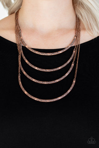 Paparazzi Accessories It Will Be Over MOON - Copper Necklace & Earrings 