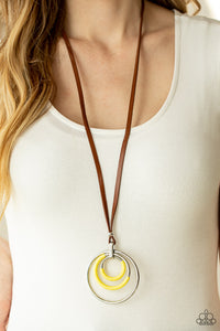 Paparazzi Accessories Hypnotic Happenings - Yellow Necklace & Earrings