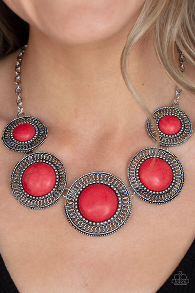 Paparazzi Accessories She Went West - Red Necklace & Earrings