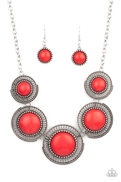 Paparazzi Accessories She Went West - Red Necklace & Earrings