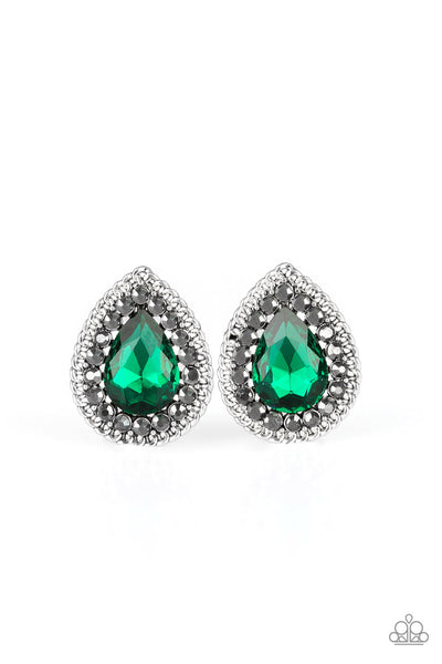 Paparazzi Accessories Debutante Debut - Green Earrings 