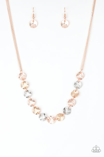 Paparazzi Accessories Simple Sheen - Rose Gold Necklace & Earrings 