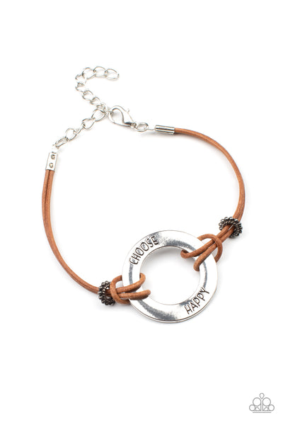 Paparazzi Accessories Choose Happy - Brown Bracelet