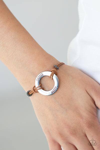 Paparazzi Accessories Choose Happy - Brown Bracelet