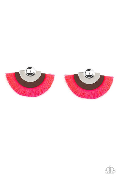 Paparazzi Accessories Fan The FLAMBOYANCE - Pink Earrings 