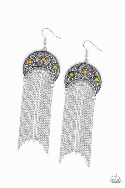 Paparazzi Accessories Lunar Melody - Yellow Earrings 