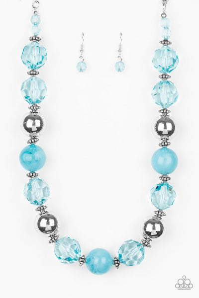 Paparazzi Accessories Very Voluminous - Blue Necklace & Earrings 