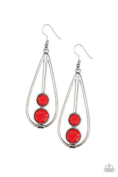 Paparazzi Accessories Natural Nova - Red Earrings 
