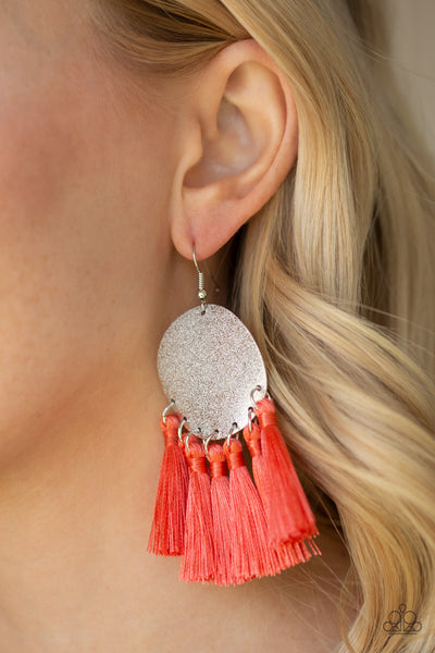 Paparazzi Accessories Tassel Tribute - Orange Earrings 