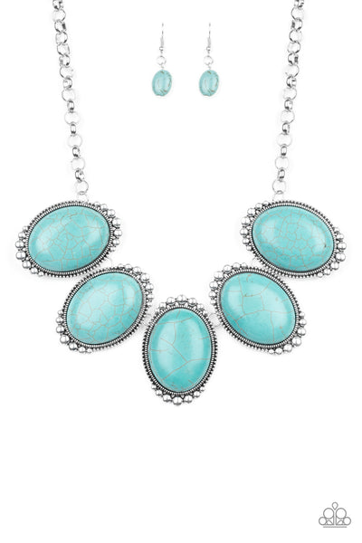 Paparazzi Accessories Prairie Goddess Blue Necklace & Earrings 