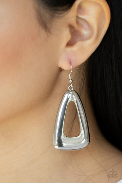 Paparazzi Accessories Irresistibly Industrial - Silver Earrings