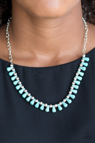 Paparazzi Accessories Extinct Species - Blue Necklace & Earrings 