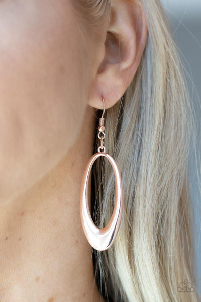 Paparazzi Accessories OVAL The Hill - Rose Gold Earrings