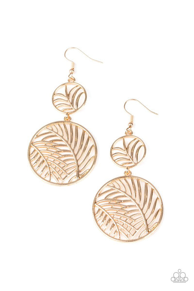 Paparazzi Accessories Palm Oasis Gold Earrings 