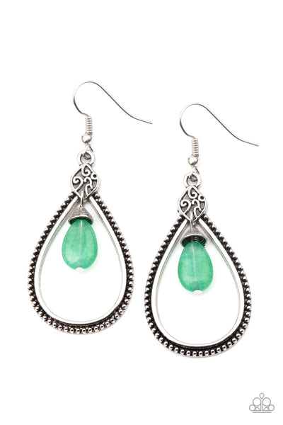 Paparazzi Accessories Ill Believe It ZEN I See It - Green Earrings 