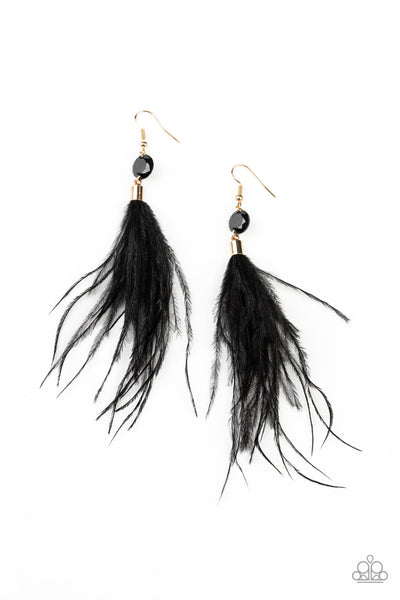 Paparazzi Accessories Feathered Flamboyance - Gold Earrings 