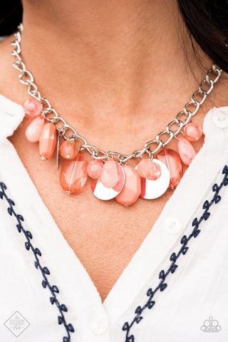 Paparazzi Accessories Treasure Shore - Orange Necklace & Earrings 