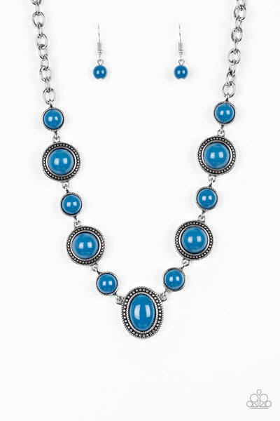 Paparazzi Accessories Voyager Vibes - Blue Necklace & Earrings 