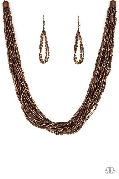 Paparazzi Accessories The Speed of STARLIGHT - Copper Necklace & Earrings 