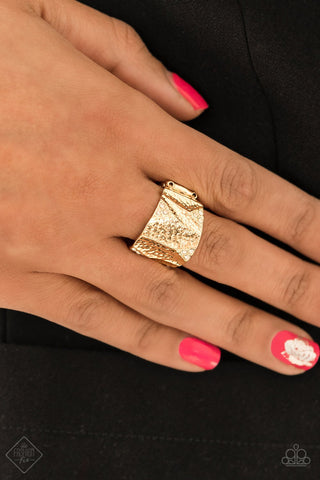 Paparazzi Accessories Industrial Indentation - Gold Ring