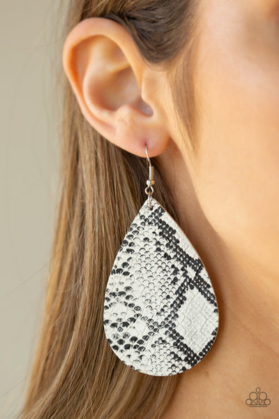 Paparazzi Accessories Hiss, Hiss - White Earrings 