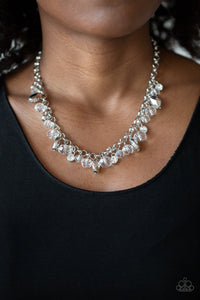 Paparazzi Accessories Downstage Dazzle - White Necklace & Earrings 