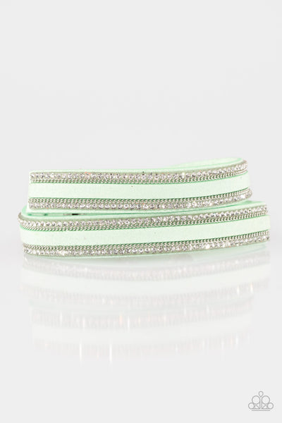 Paparazzi Accessories Going For Glam - Green Bracelet 