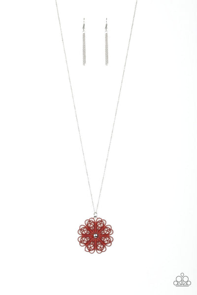 Paparazzi Accessories Spin Your PINWHEELS - Red Necklace & Earrings 