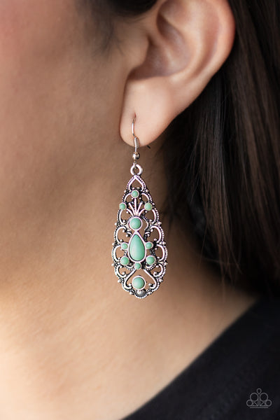 Paparazzi Accessories Fantastically Fanciful - Green Earrings 