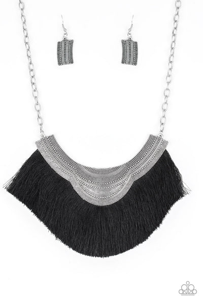 Paparazzi Accessories My PHARAOH Lady - Black Necklace & Earrings 