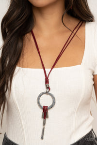 Paparazzi Accessories Tranquil Artisan - Red Necklace & Earrings 