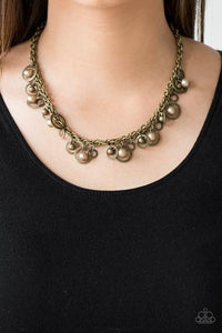 Paparazzi Accessories Shipwreck Style - Brass Necklace & Earrings 