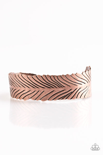 Paparazzi Accessories Ruffle Feathers - Copper Bracelet 