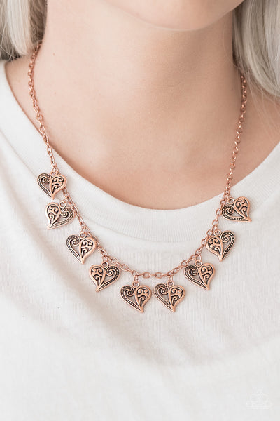 Paparazzi Accessories Speaking From The Heart - Copper Necklace 