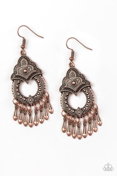 Paparazzi Accessories New Delhi Native - Copper Earrings 