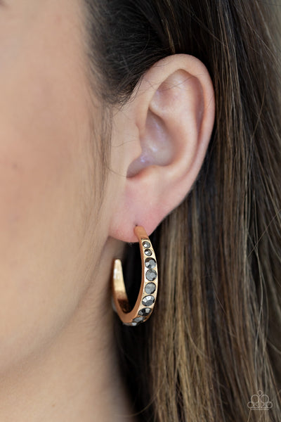 Paparazzi Accessories Welcome To Glam Town - Gold Earrings 