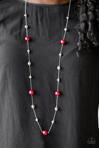 Paparazzi Accessories Eloquently Eloquent Red Necklace & Earrings 