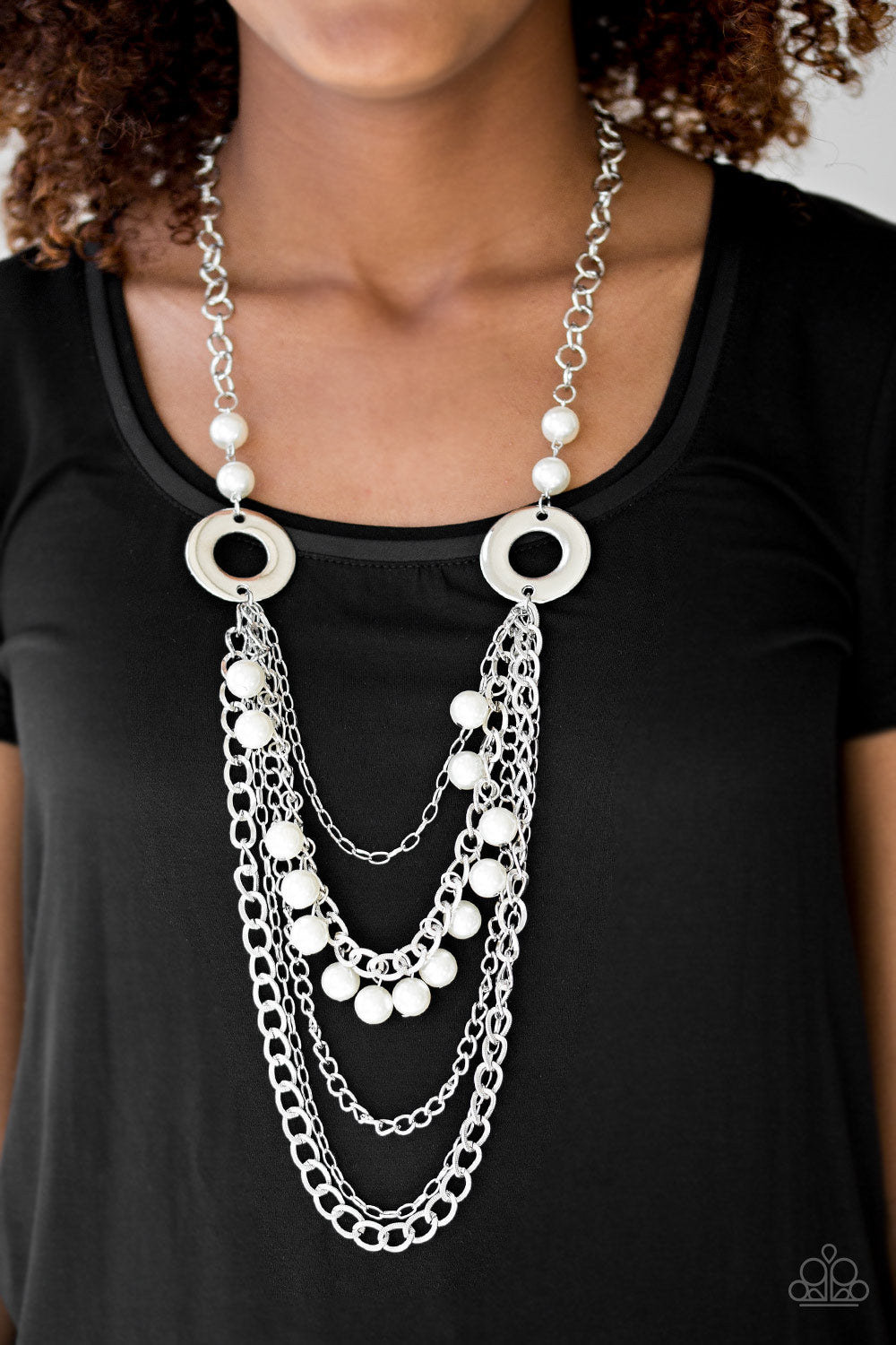 Paparazzi Necklace BELLES and Whistles - White
