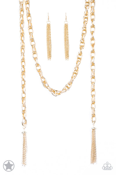 Paparazzi Accessories SCARFed for Attention - Gold Necklace & Earrings 