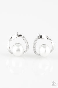 Paparazzi Accessories Stylishly Suave - White Earrings 