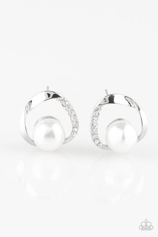 Paparazzi Accessories Stylishly Suave - White Earrings 