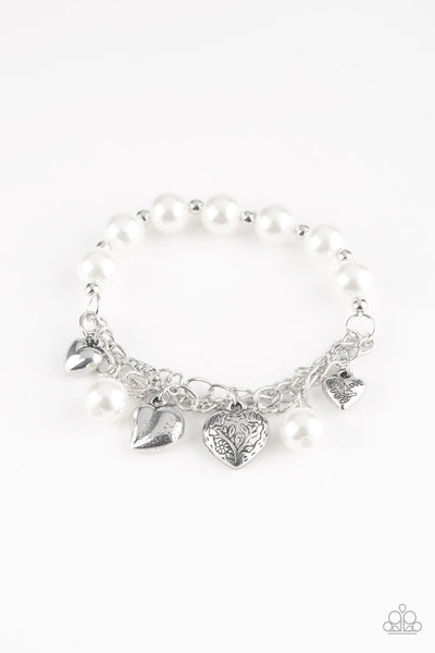 Paparazzi Accessories More Amour - White Bracelet 