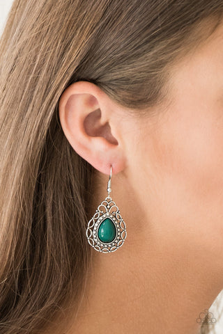 Paparazzi Accessories Flirty Finesse - Green Earrings 